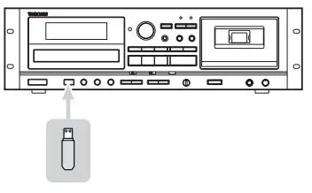 TASCAM CD Player Cassette Deck Owner’s Manual - Connect an external USB flash drive to the USB port of this unit