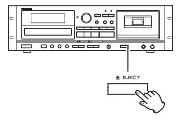 TASCAM CD Player Cassette Deck Owner’s Manual - Opening the cassette tape compartment