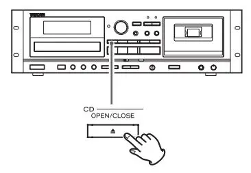 TASCAM CD Player Cassette Deck Owner’s Manual - Opening the disc tray