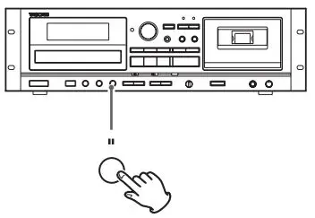 TASCAM CD Player Cassette Deck Owner’s Manual - Pausing playback temporarily