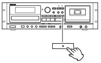 TASCAM CD Player Cassette Deck Owner’s Manual - Pausing playback temporarily