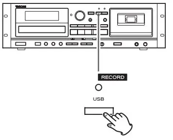 TASCAM CD Player Cassette Deck Owner’s Manual - Press the RECORD USB button again to start recording