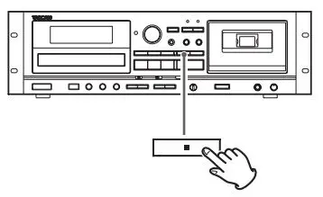 TASCAM CD Player Cassette Deck Owner’s Manual - Press the TAPE Stop