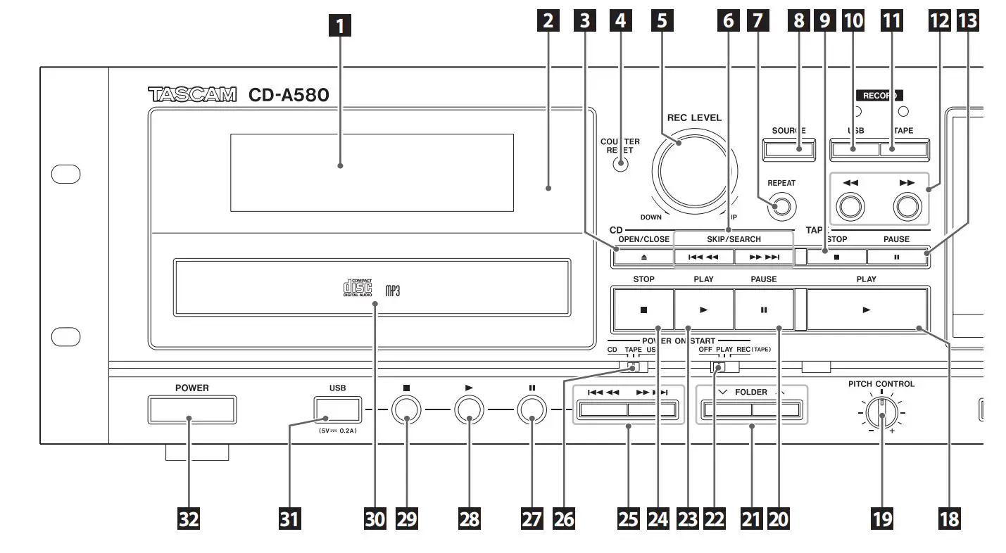 TASCAM CD Player Cassette Deck Owner’s Manual - Product Overview