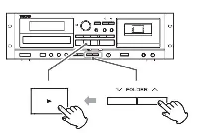 TASCAM CD Player Cassette Deck Owner’s Manual - Selecting a folder (MP3 disc)