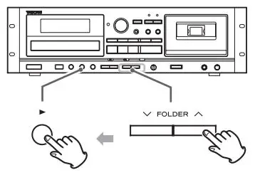 TASCAM CD Player Cassette Deck Owner’s Manual - Selecting a folder