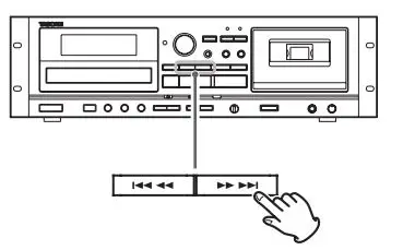 TASCAM CD Player Cassette Deck Owner’s Manual - Skipping to an earlier or later track file