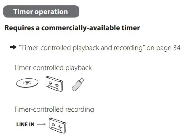 TASCAM CD Player Cassette Deck Owner’s Manual - Timer operation