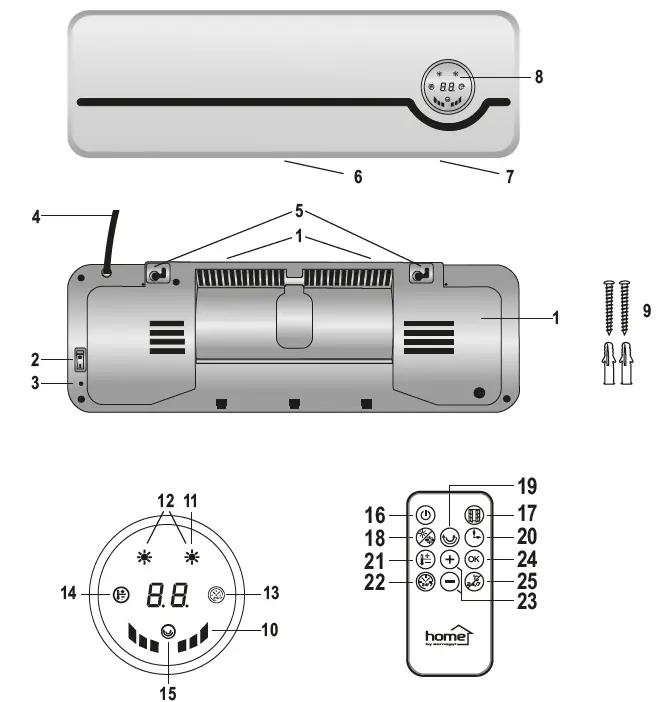 SOMOGYI FKF 56202 Wall-Mounted Fan Heater-FIG1