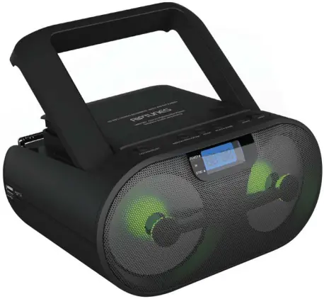RIP-TUNES CDB-237BT CD MP3 Stereo Boombox with AM FM Radio