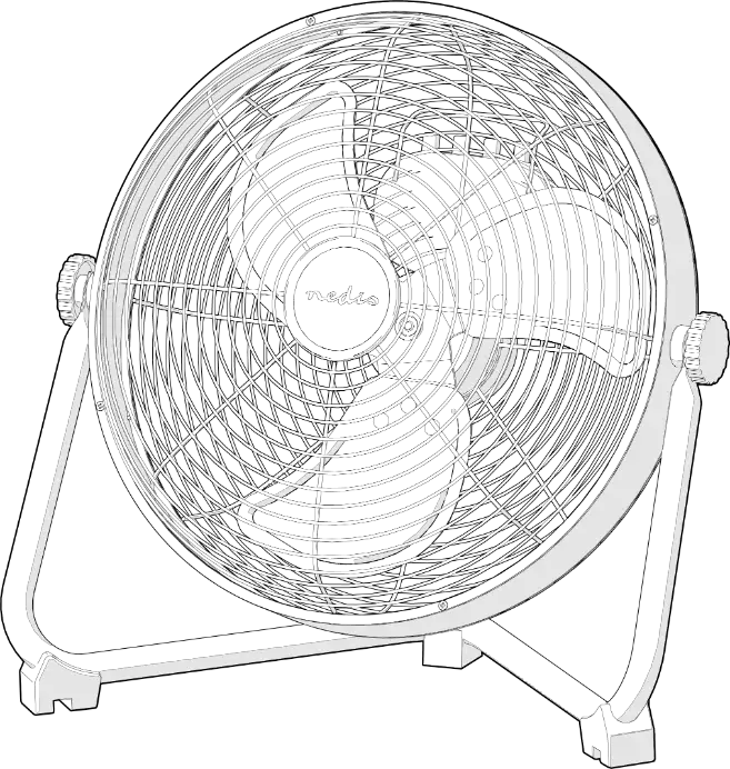Nedis Fnfl11fyw30 Industrial Design Floor Fan User Manual