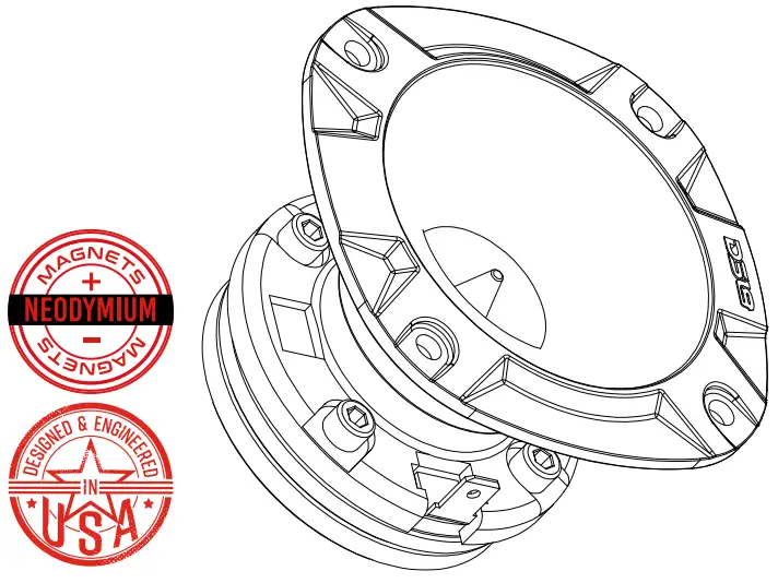 DS18 PRO-TWX2 3.78 Super Bullet Tweeter with 1 Aluminum Voice Coil -