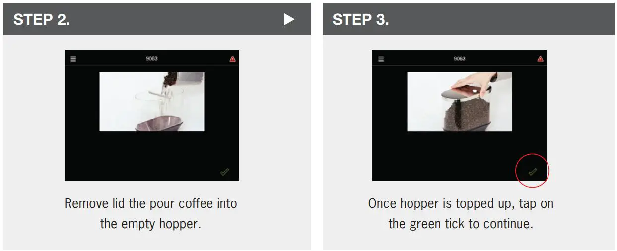 MY COFFEE SHOP WMF 1500S Coffee Machine Instruction Manual - REFILL COFFEE HOPPERS