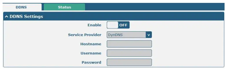 DDNS robustel App -Parameters