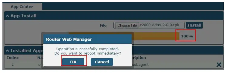 DDNS robustel App -router reboot