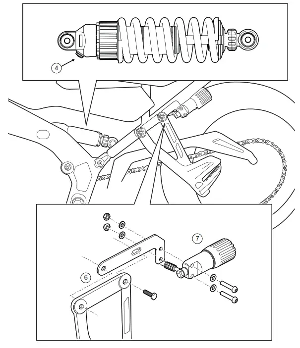 HLINS YA 581 Shock Absorber for Yamaha Tracer 9 - MOUNTING INSTRUCTIONS