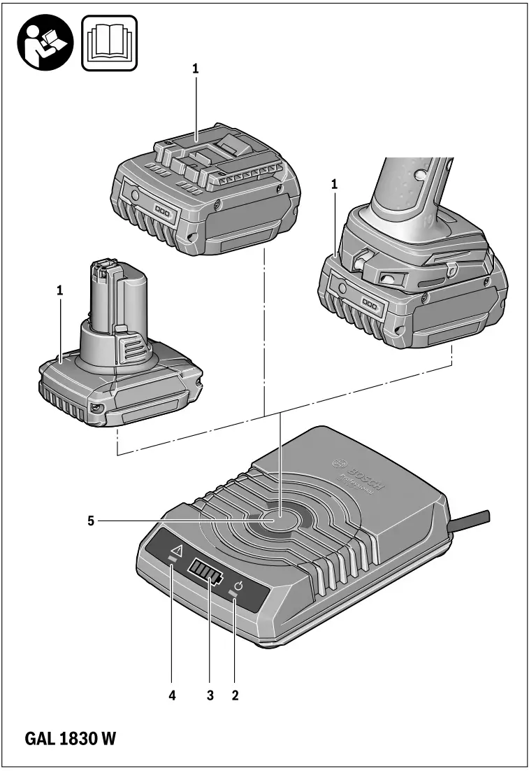 BOSCH GAL 1830 W Professional Charger - fig 1
