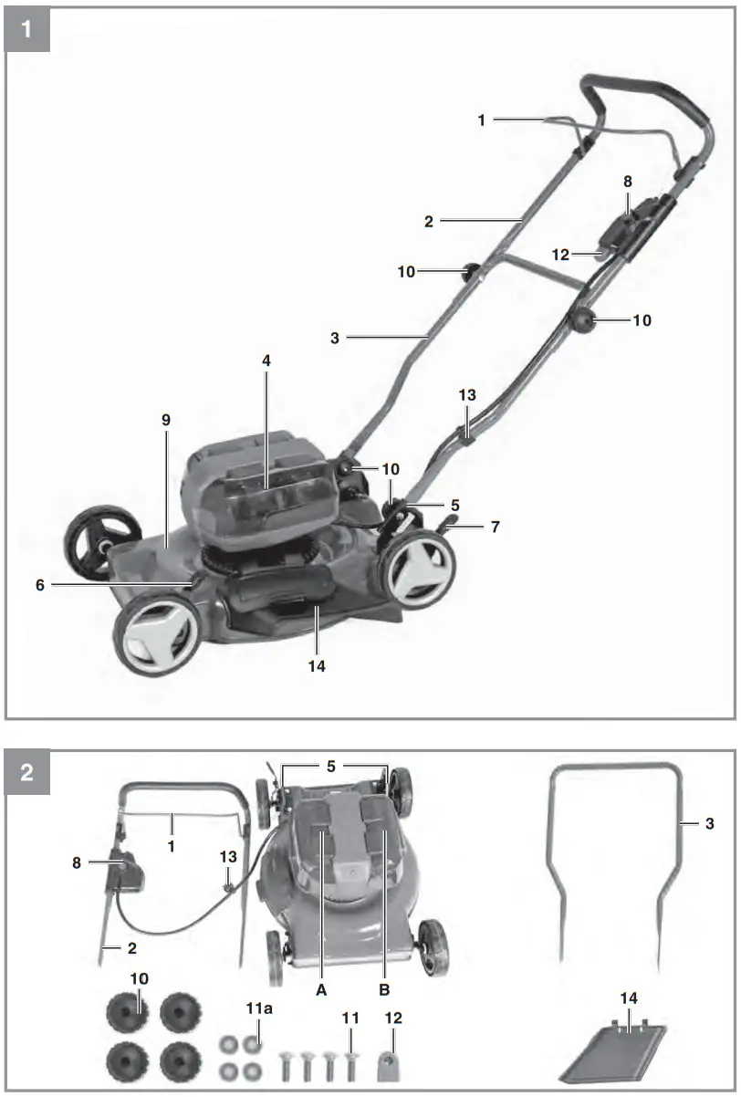 Einhell GE CM 36 48 Li M Cordless Lawn Mower - FIG 1