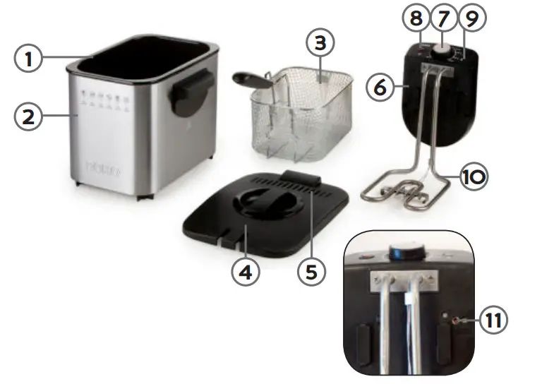 DOMO DO507FR Cold Zone Stainless Steel Fryer - Part