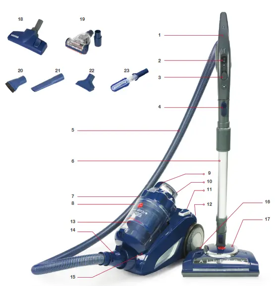 HOOVER Allergy Bagless Vacuum Cleaner - 1