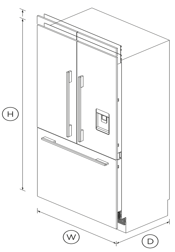 FISHER PAYKEL RS36A80U1 N Integrated French Door Refrigerator Freezer 36 Inch Ice and Water - Demission