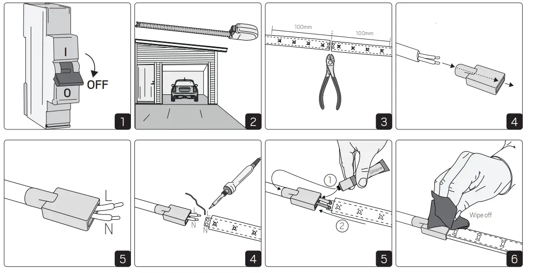 hidealite LEDstrip 230V IP65 10