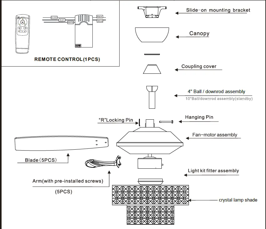 Parrot-Uncle-F6215110V-LED-Indoor-Chandelier-Ceiling-Fan-FIG-2
