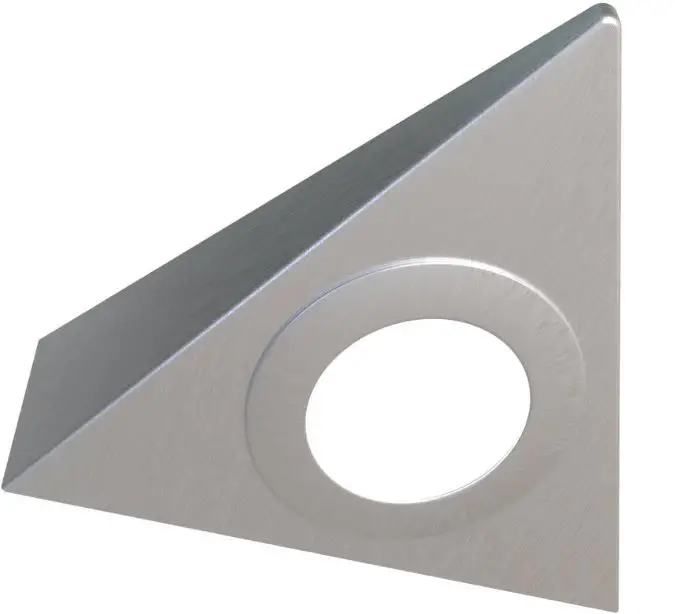 Knightsbridge-TRIBCCW-Brushed-Chrome-2W-140lm 4000K-128mm-Triangular-LED Under-Cabinet Light