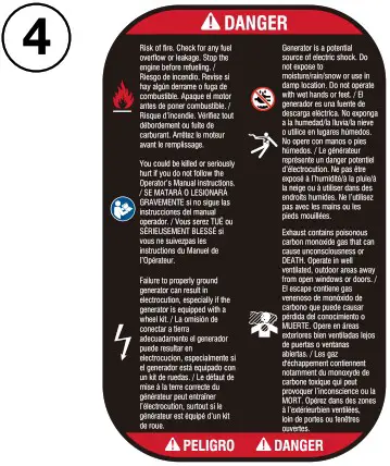 GENMAX GM5500i 5500 Watt Gasoline Inverter Generator - SAFETY INSTRUCTIONS 12