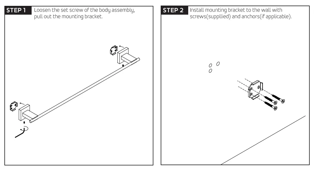 artos TA535 Trova 24 Inch Towel Bar Square 3