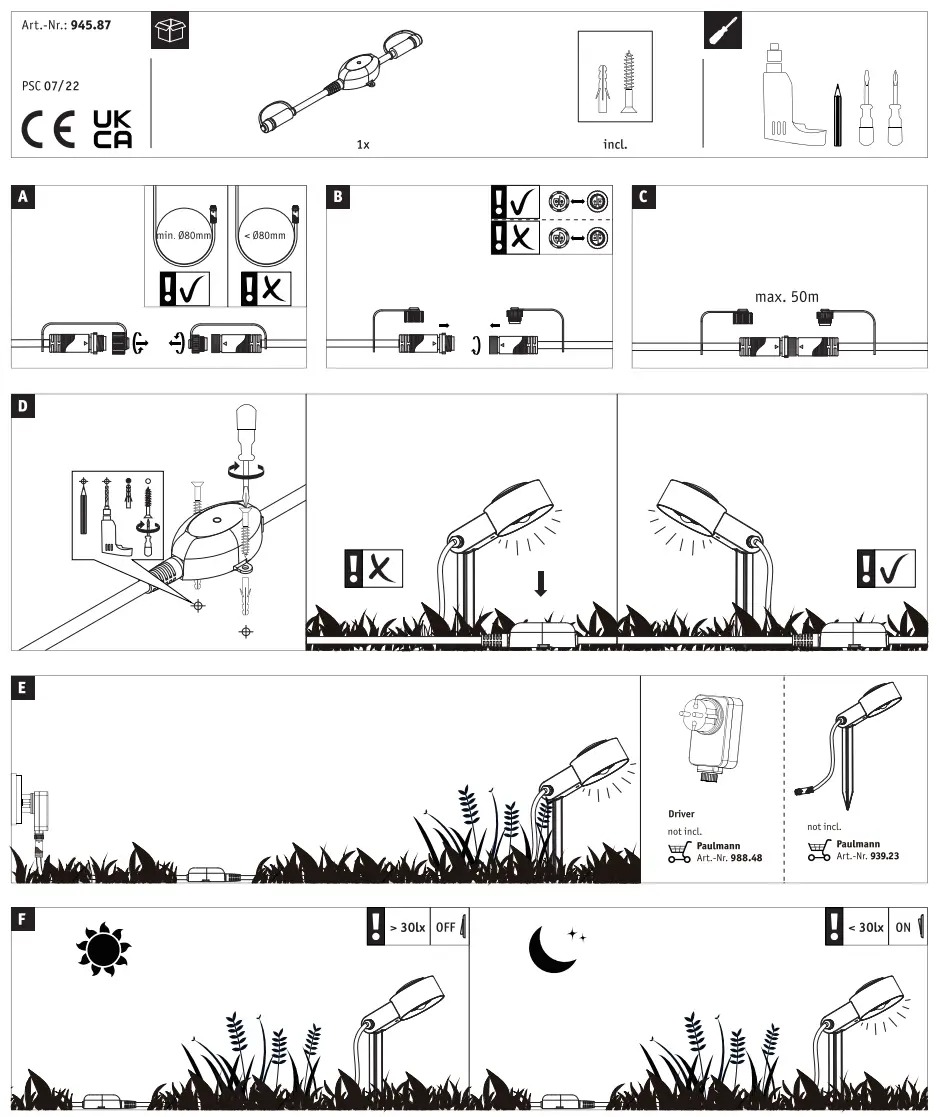 Paulmann 945.87 Plug and Shine Sensor Twilight Sensor