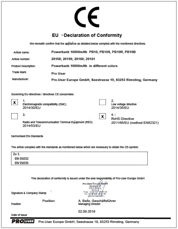 ProUser Wireless Powerbank 10000 mA - icon1
