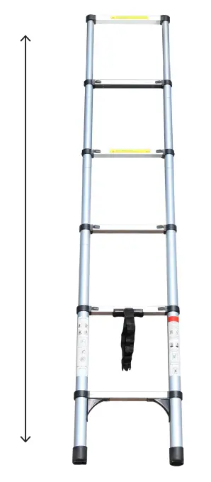 TRUSTMADE Scout Hardshell Roof Top Tent Black and Grey-Fully extended ladder