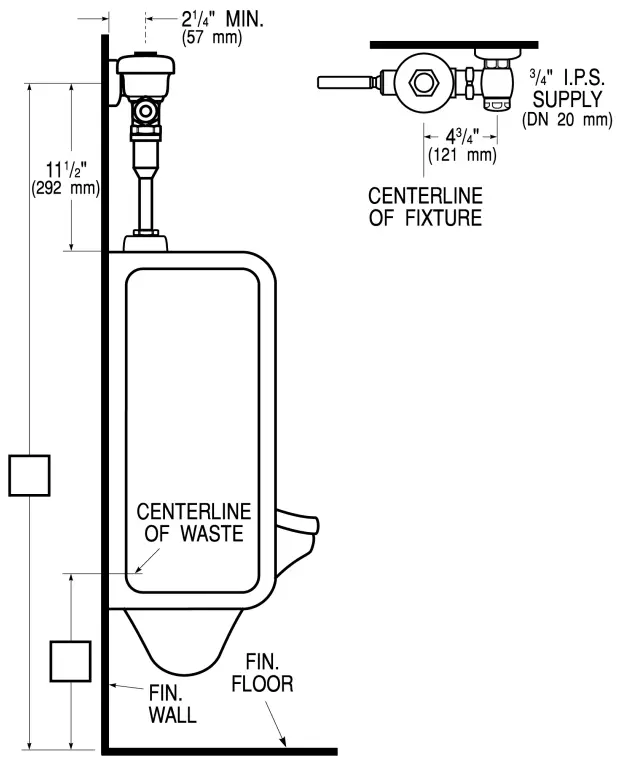 SLOAN 3782643 Metal Button Fixture Wall Actuator - fig