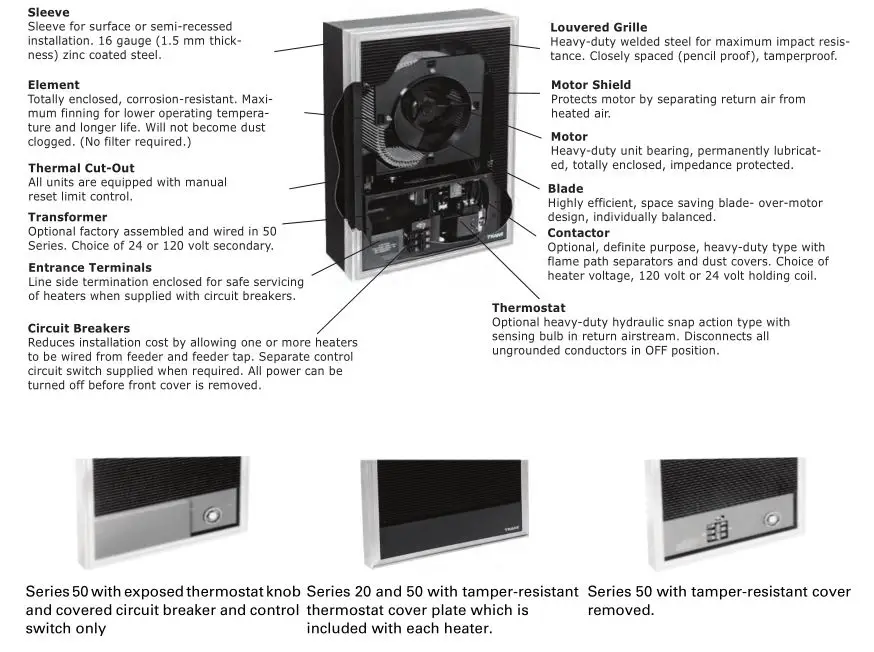 Trane Electric Unit Heaters - Solid Construction and Dependable Components