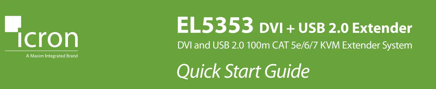 icron DVI + USB 2.0 Extender EL5353 User Guide