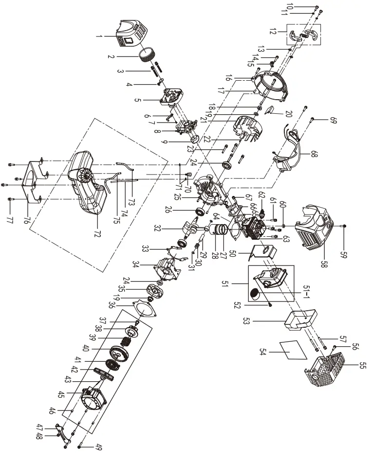 BlueMax 32.6cc Gasoline Pole Saw -fig 45