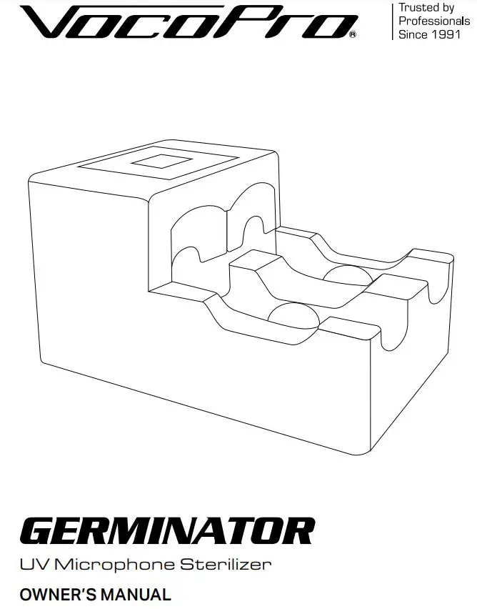 Vocopro GERMINATOR UV Microphone Sterilizer Owner’s Manual