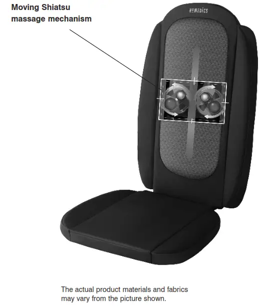 Homedics MCS-200HShiatsu Massaging Cushion Moving Massage Mechanism Instruction - Moving Shiatsu