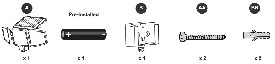 INCX Solar Powered Security Light-Package