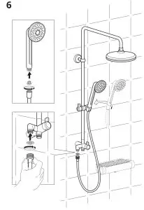 IKEA 904 462 71 Voxnan Head Handshower Kit with Diverter - FIG 10