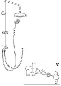 IKEA 904 462 71 Voxnan Head Handshower Kit with Diverter - FIG 2