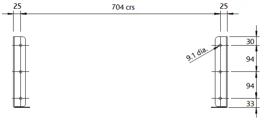 Wall Bracket Installation Dimensions