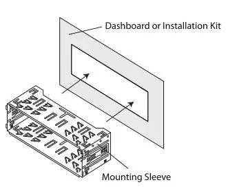 Dual XRM69DBT Bluetooth Receiver - Insert the mounting sleeve