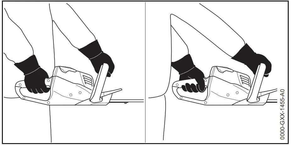 STIHL HSA 56 Hedge Trimmer - Holding and Controlling the