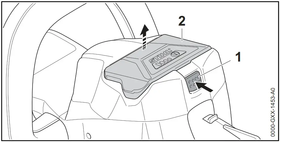 STIHL HSA 56 Hedge Trimmer - Removing the Battery