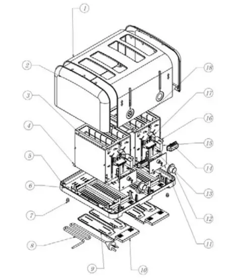 HEBVEST CT04MD 4 Slice Commercial Toaster - figure 3