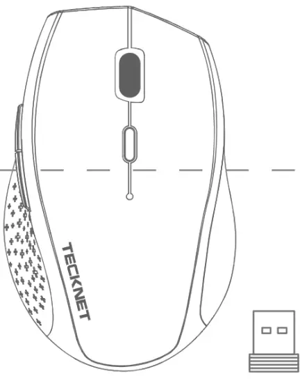 TECKNET EWM01002 Classic 2 4G Portable Optical Wireless Mouse with USB Nano Receiver