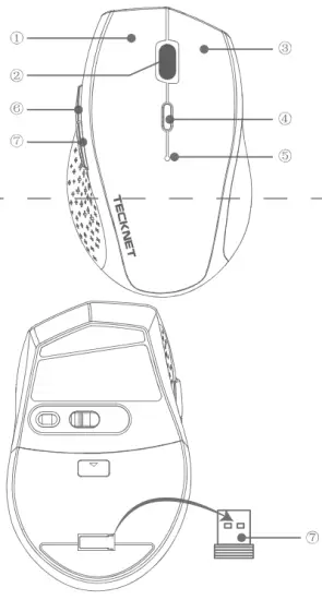 TECKNET EWM01002 Classic 2 4G Portable Optical Wireless Mouse with USB Nano Receiver - fig2