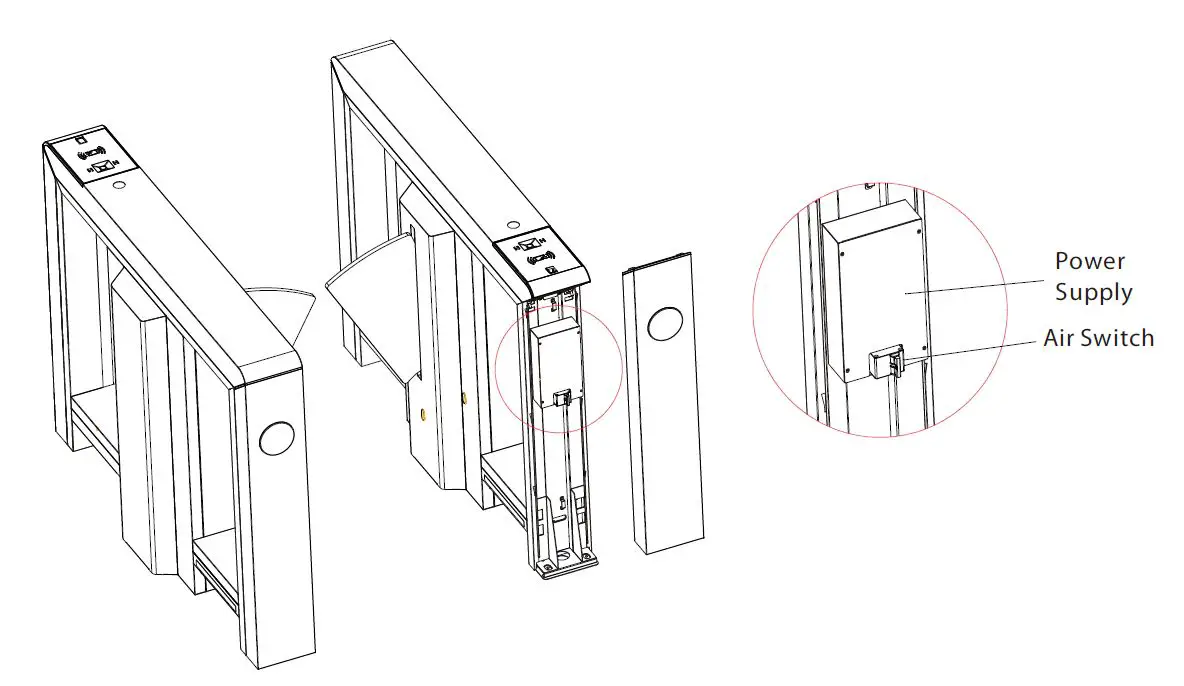 ZKTECO-Mars-F1000-Singe-Lane-Flap-Barrier-Turnstile-10